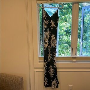 Elegant Green and White Floral Dress